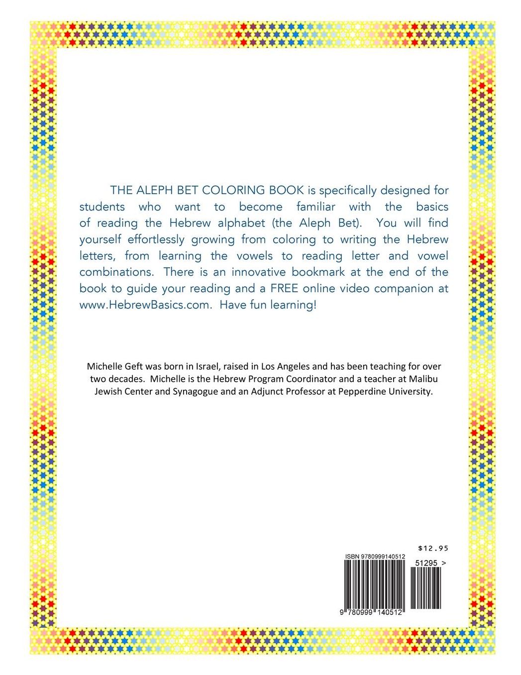 The Aleph Bet Coloring Book: An Introduction to Learning the Hebrew Letters and Vowels