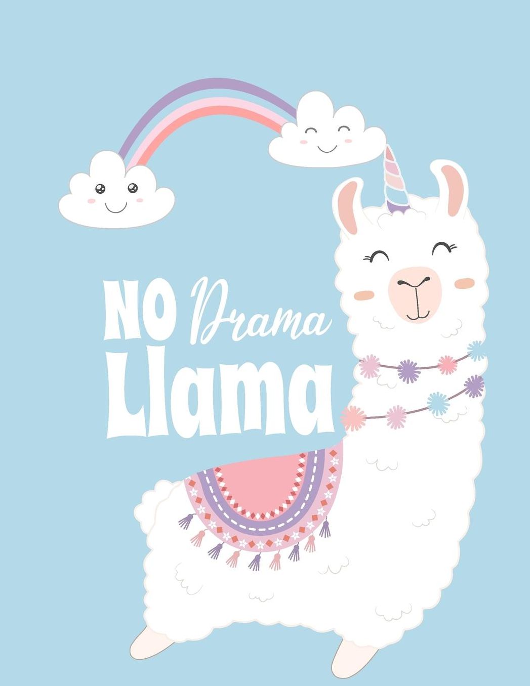 No Drama Llama: Pretty Unicorn Llama Sketchbook For Drawing Lovers