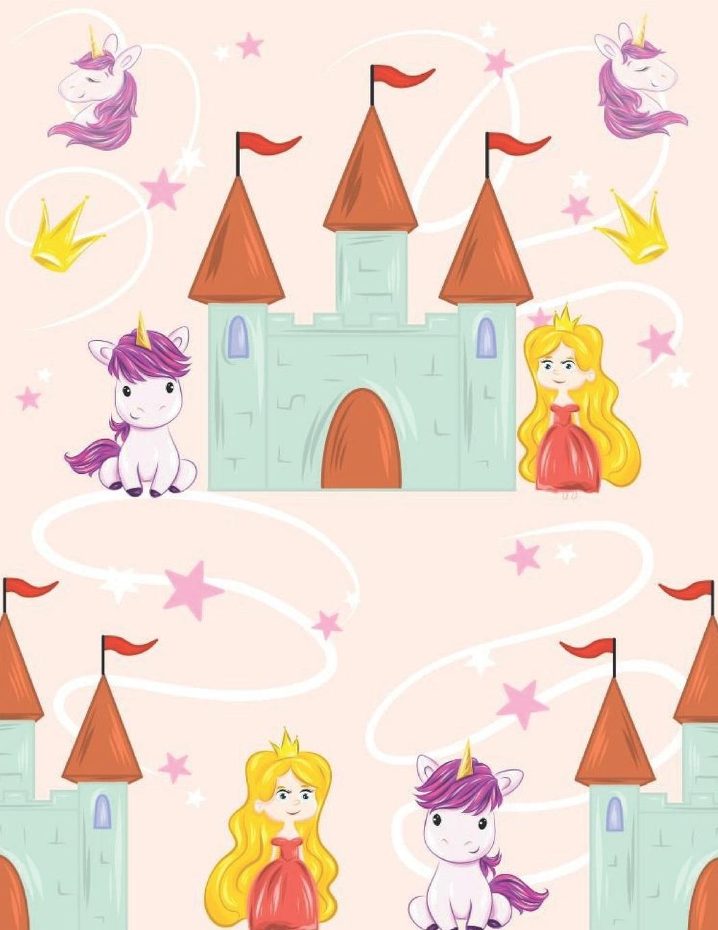 Sketchbook for gilrs - Princess Unicorn Crown: Draw and Create Your Own Comic Book: 8.5 x 11 with 120 Pages Journal Notebook comic panel for artists of all levels (Blank Comic Books)