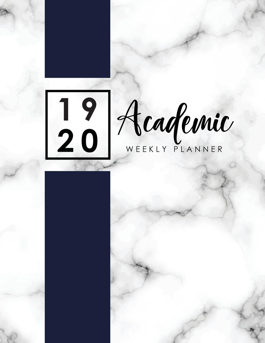 2019-2020 Academic Weekly Planner Appointment Book: Marble Cover 2019-2020 Academic Planner with Hours Daily Appointment Book 8.00 am-9.45 pm Hourly Organizer 15 Minute Interval 17-Month Calendar Dated Agenda Schedule Journal Aug 2019 - Dec 2020