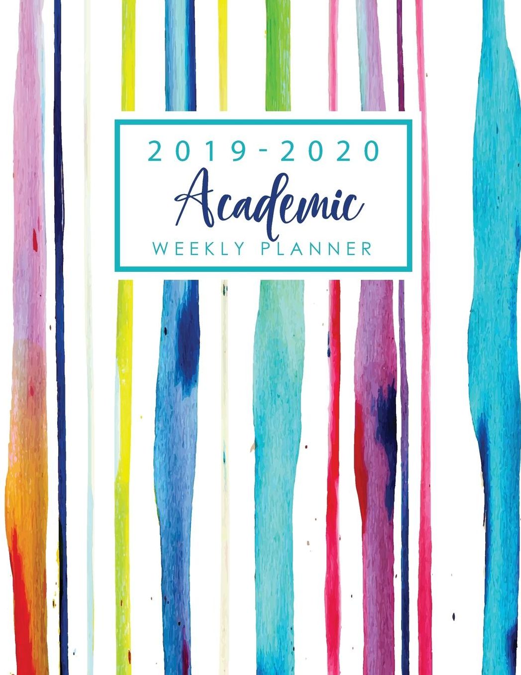 2019-2020 Academic Weekly Planner Appointment Book: Watercolor Stripes Cover 17-Month Calendar Dated Agenda Schedule Journal Notebook August 2019 through December 2020 Academic Planner with Hours Daily Appointment Book In 15 Minute Interval
