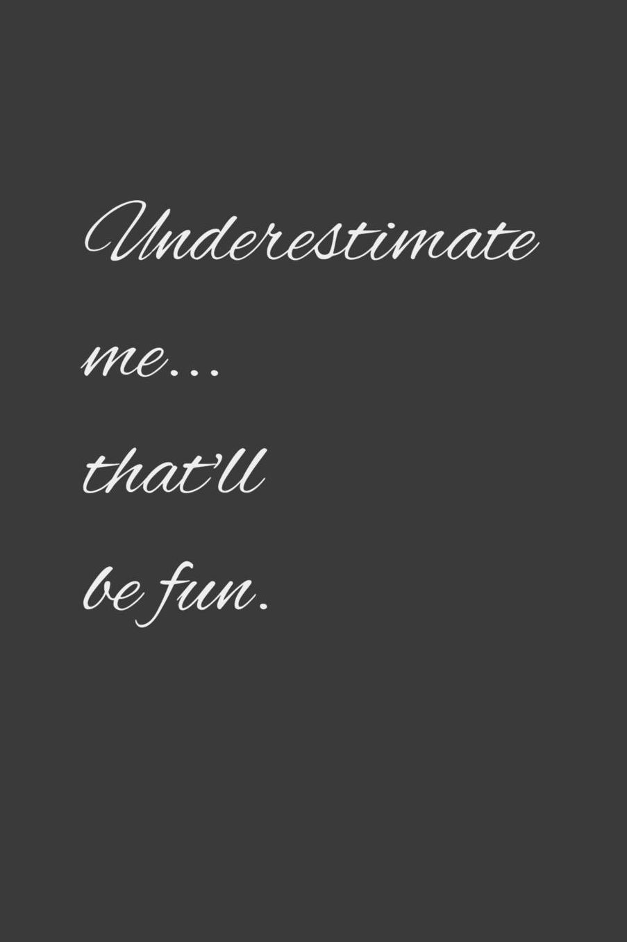 Underestimate me that'll be fun: Sarcastic co worker gift journal/notebook