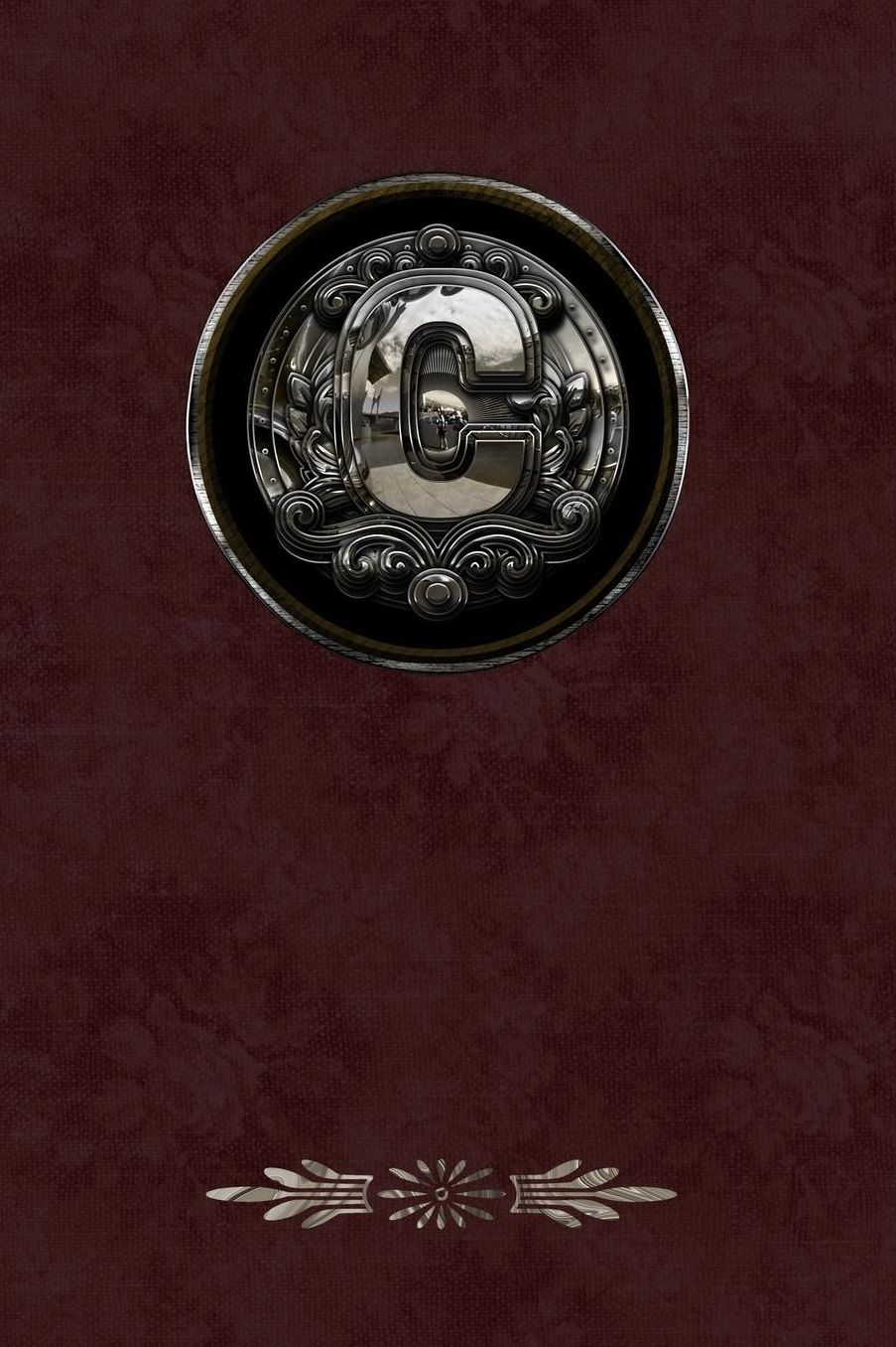 C: Red brocade cover 120 page lined notebook journal jotter