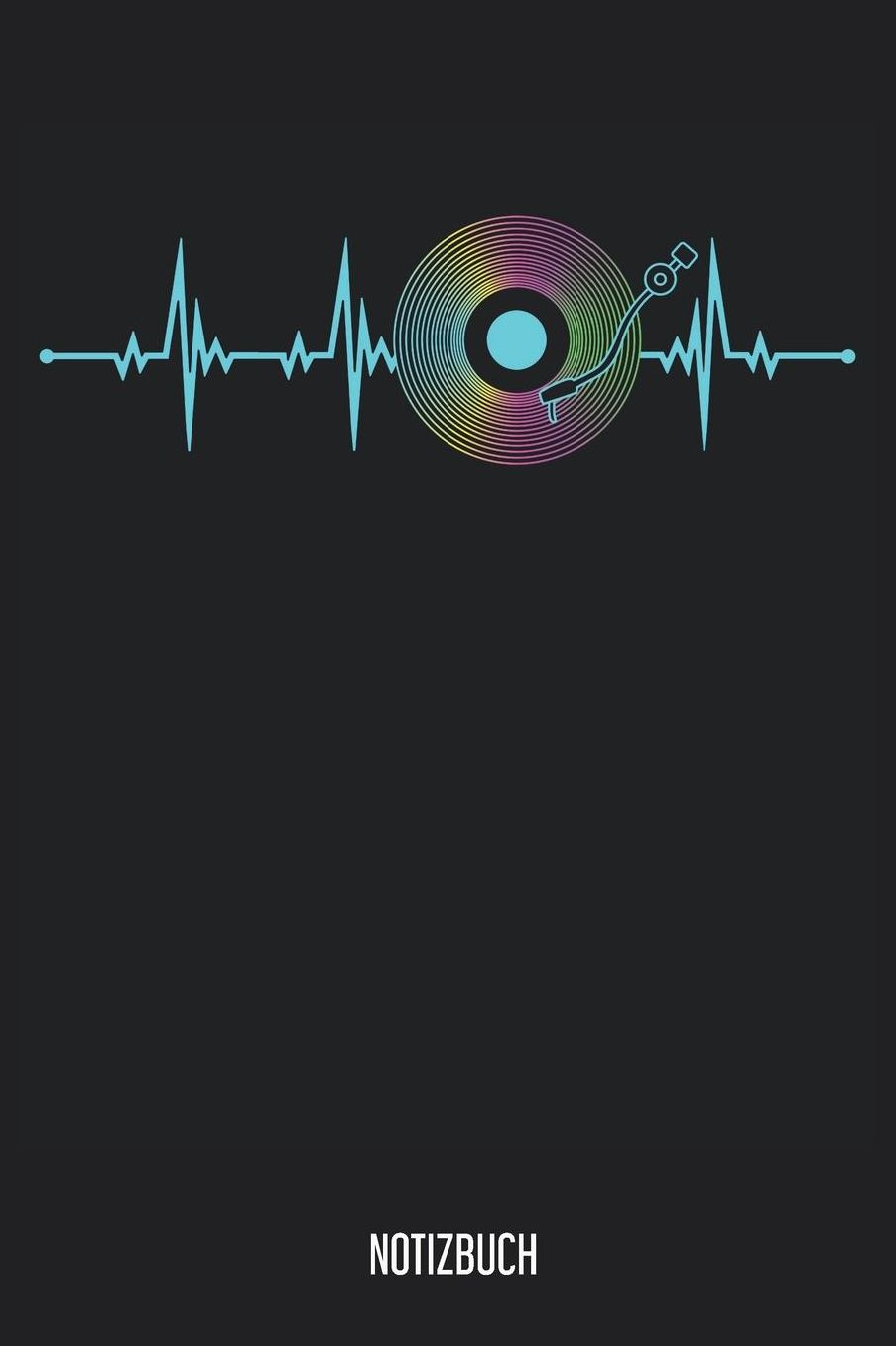 Notizbuch: Vinyl Heartbeat Notizbuch, EKG Puls Herzschlag Notebook, 120 Seiten liniert, 6x9, eckiger Buchrï¿½cken, Notizheft, Notenbuch, Gitarrenbuch, Schreibheft fï¿½r Noitzen