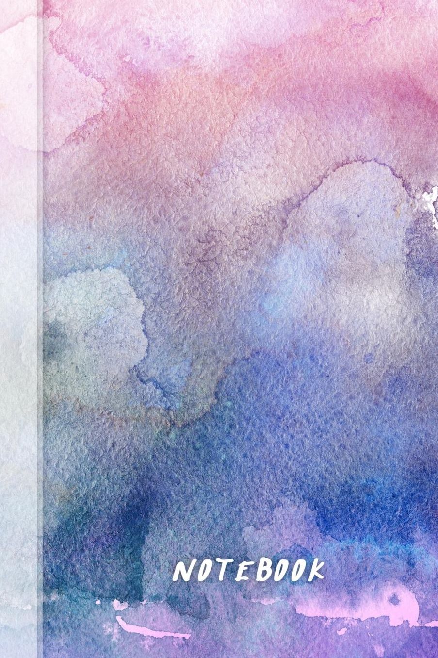 Notebook: Lined Notebook - 120 pages - Purple Violet and Pink Watercolor Design - Matte Cover - 6 x 9 Inches