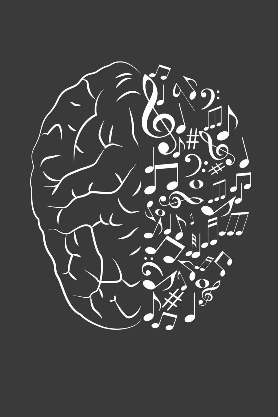 Musik-Gehirn: Liniertes DinA 5 Notizbuch fï¿½r Musikerinnen und Musiker Musik Notizheft