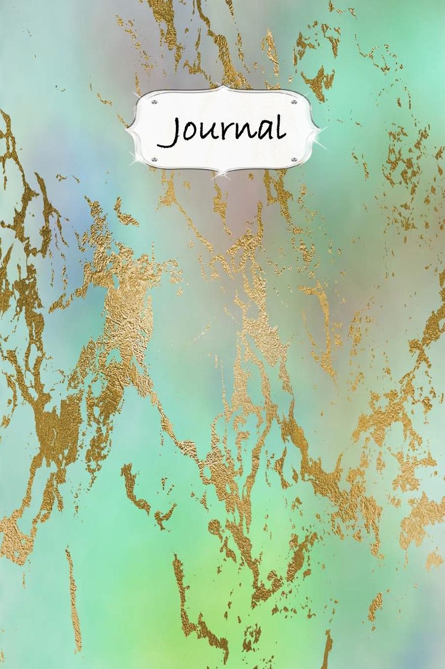 Journal: Pastel Dot Grid Softcover Notebook Minimalist Planner Green Gold #2