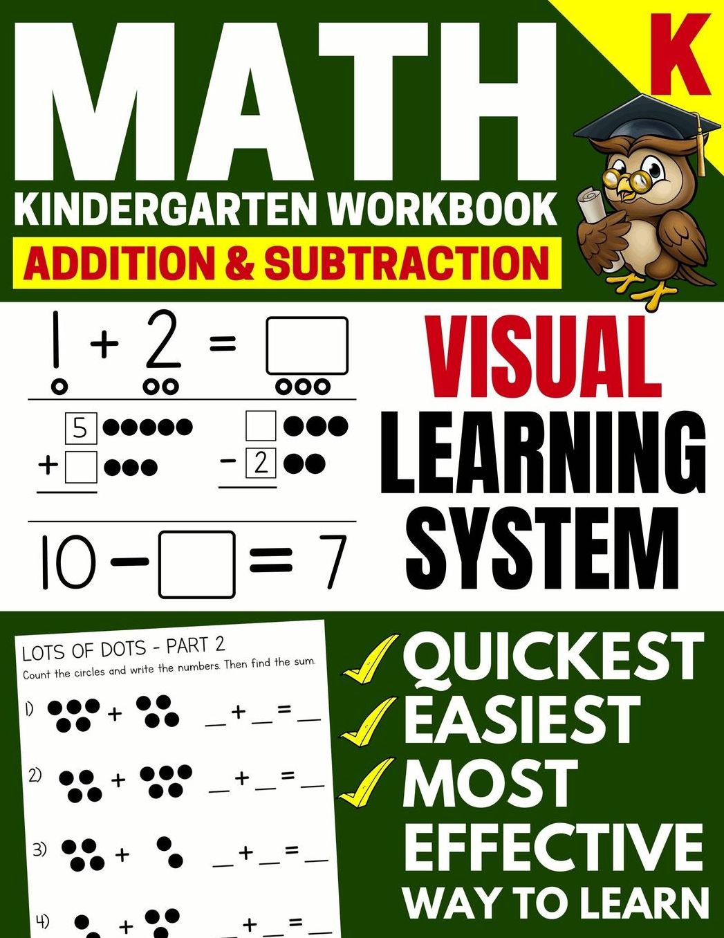 Math Kindergarten Workbook: Addition and Subtraction, Numbers 1-20, Activity Book with Questions, Puzzles, Tests (Grade K Math Workbook)