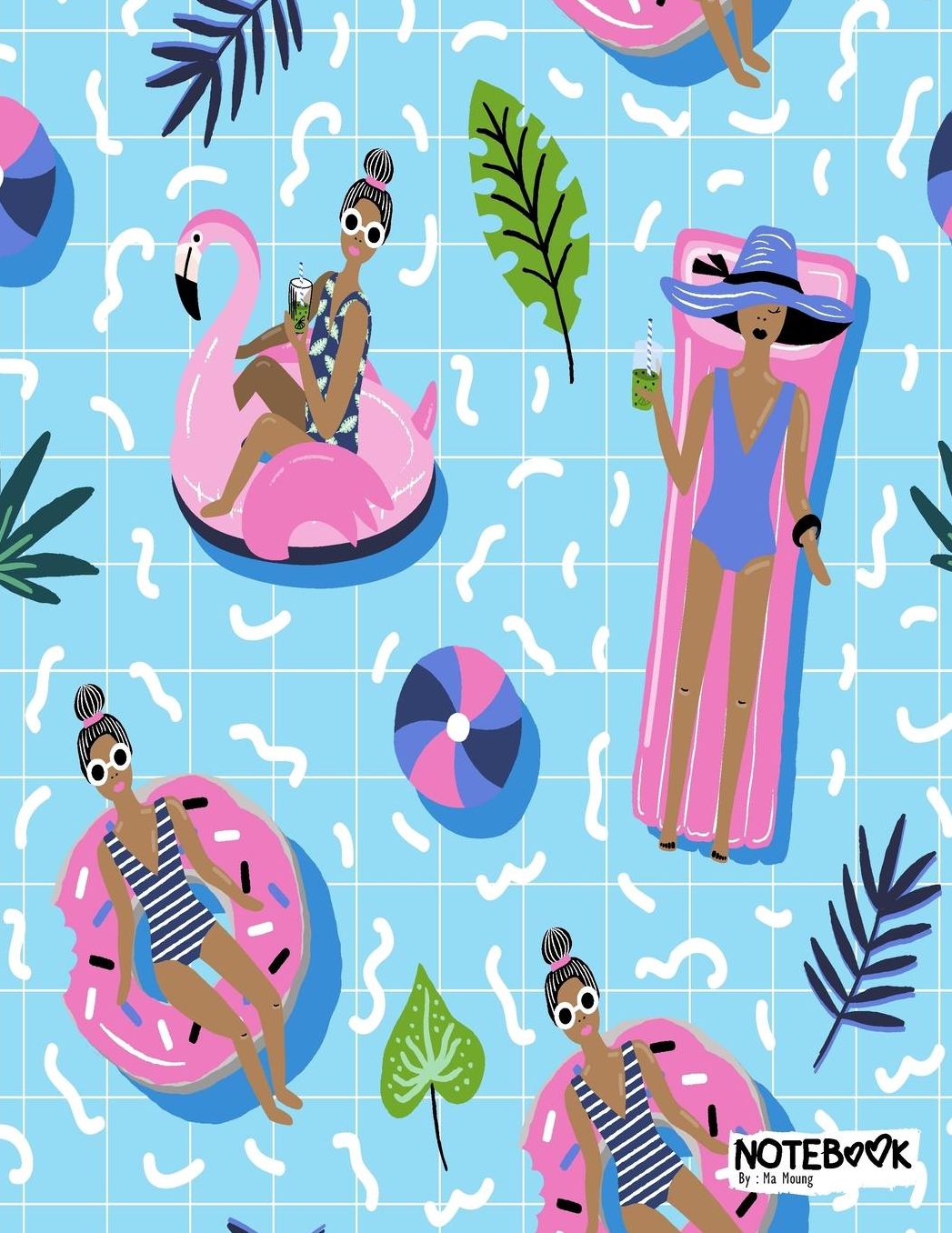 Notebook: Hello Summer and Sexy Girls Notebook and Lined pages, Extra large (8.5 x 11) inches, 110 pages, White paper (Notebook for girls)
