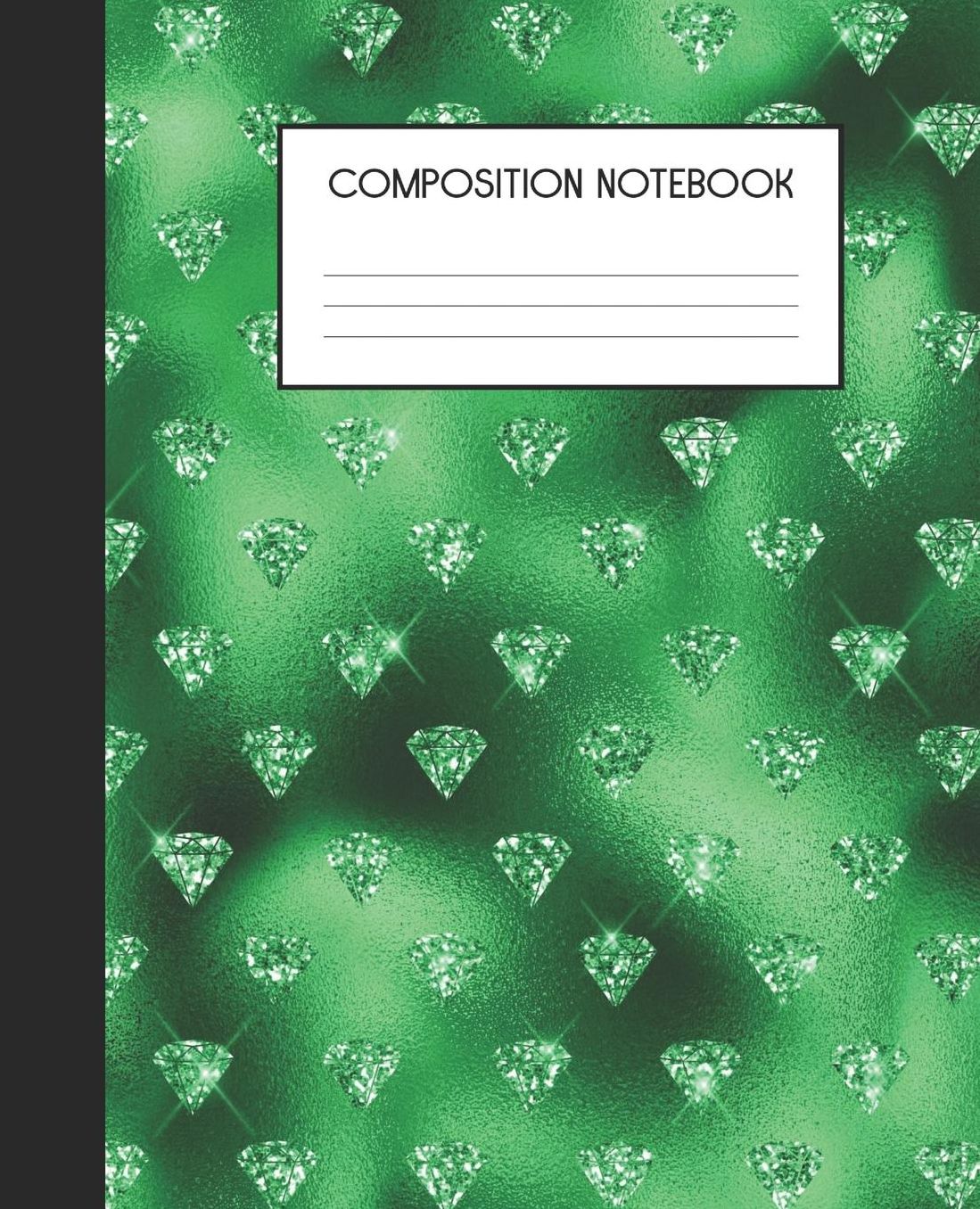 Composition Notebook: Wide Ruled Notebook Green Glam Lined Journal 100 Pages 7.5 x 9.25 School Subject Book Notes Student Gift Kids Teenager Adult Teacher