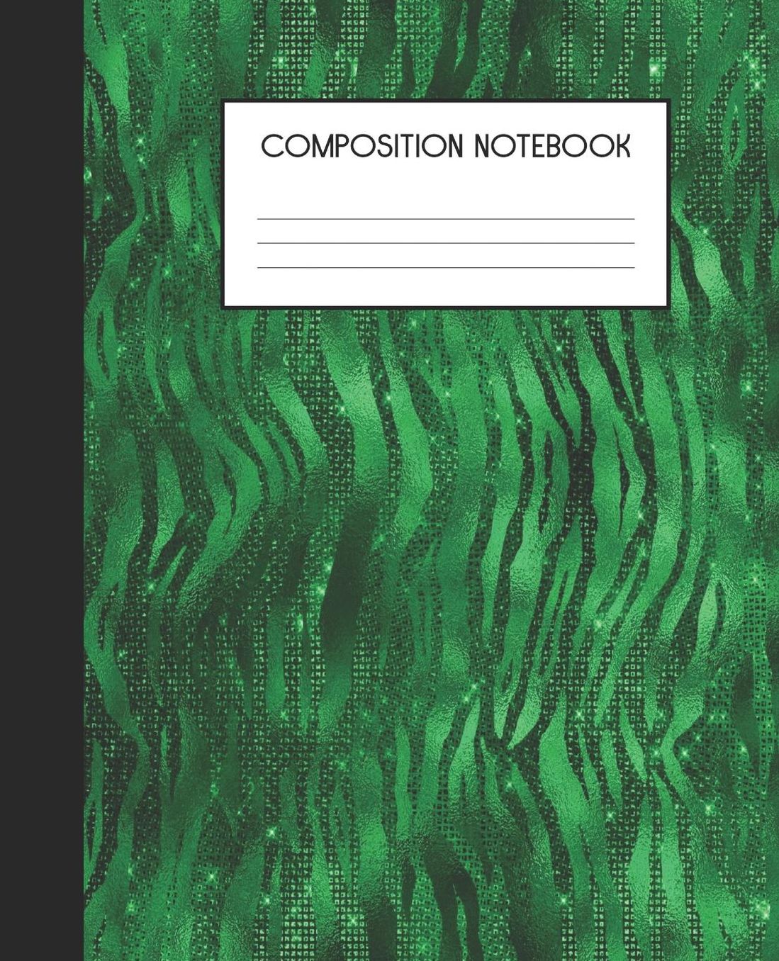 Composition Notebook: Wide Ruled Notebook Green Glam Lined Journal 100 Pages 7.5 x 9.25 School Subject Book Notes Student Gift Kids Teenager Adult Teacher