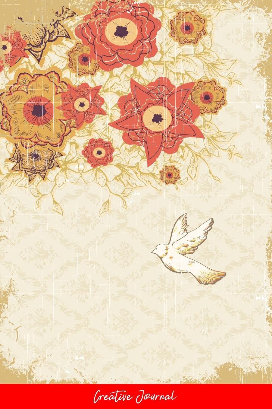 Creative Journal: Dot Grid Journal - Abstract Art Bird Creative Dirt Elegant Floral Flower Leaf Old Plant Splash Vintage - Red Dotted Diary, Planner, Gratitude, Writing, Travel, Goal, Bullet Notebook - 6X9 120 Pages