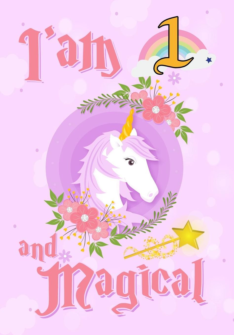 I'am 1 and Magical: A Unicorn birthday journal for 1 year old girl gift, Birthday Gift for Girls, Journal Notebook for Kids, Drawing writing and doodling