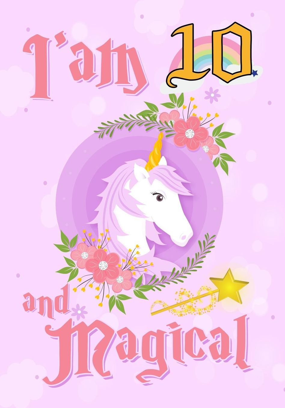 I'am 10 and Magical: A Unicorn birthday journal for 10 year old girl gift, Birthday Gift for Girls, Journal Notebook for Kids, Drawing writing and doodling