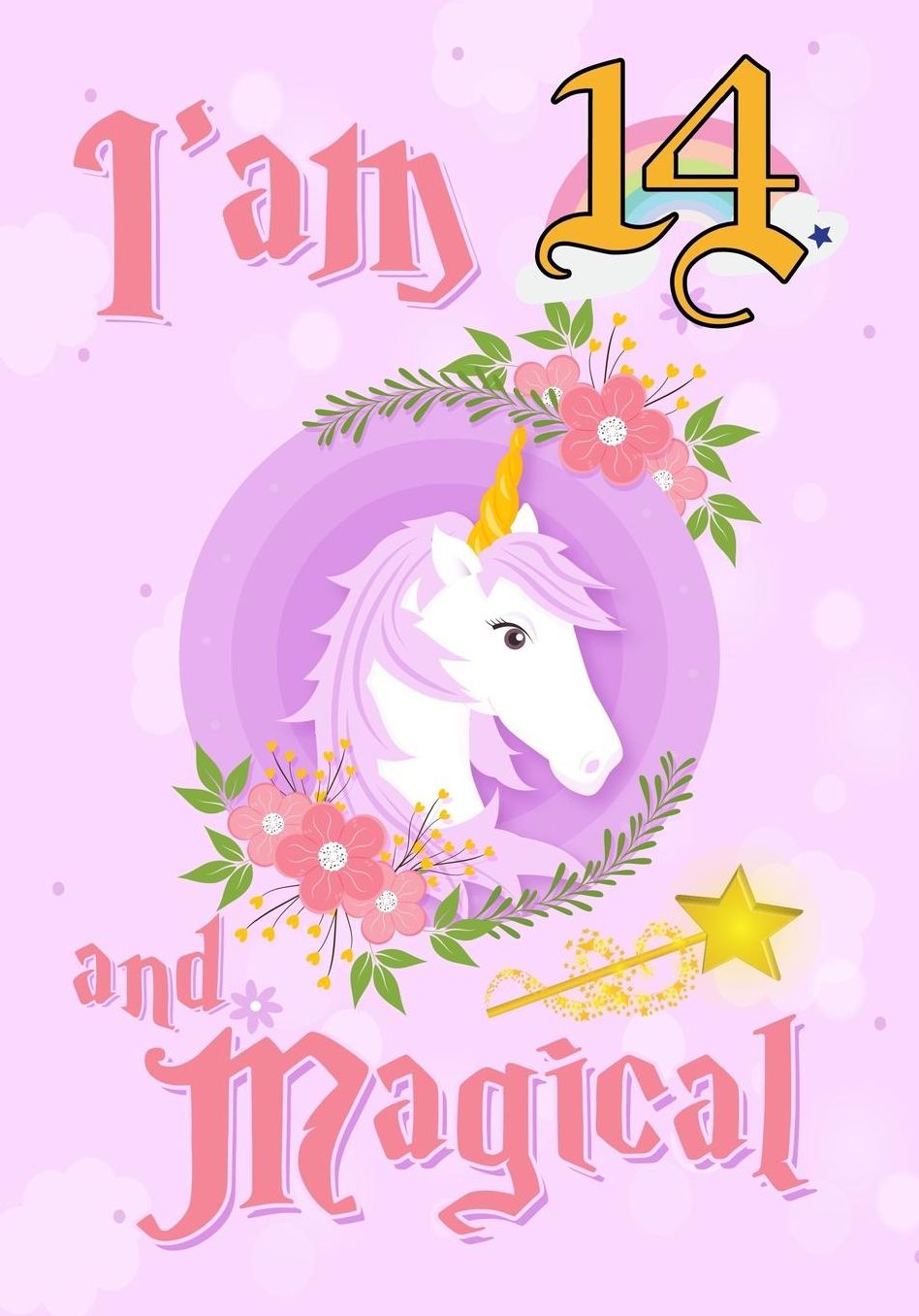 I'am 14 and Magical: A Unicorn birthday journal for 14 year old girl gift, Birthday Gift for Girls, Journal Notebook for Kids, Drawing writing and doodling