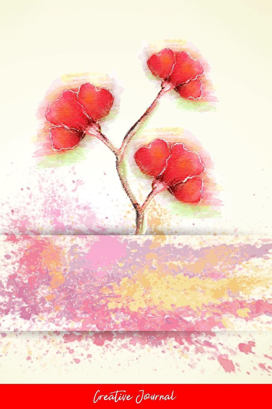 Creative Journal: Dot Grid Journal - Abstract Art Colorful Creative Dirt Elegant Floral Flower Leaf Old Plant Splash Vintage Watercolor - Red Dotted Diary, Planner, Gratitude, Writing, Travel, Goal, Bullet Notebook - 6X9 120 Pages