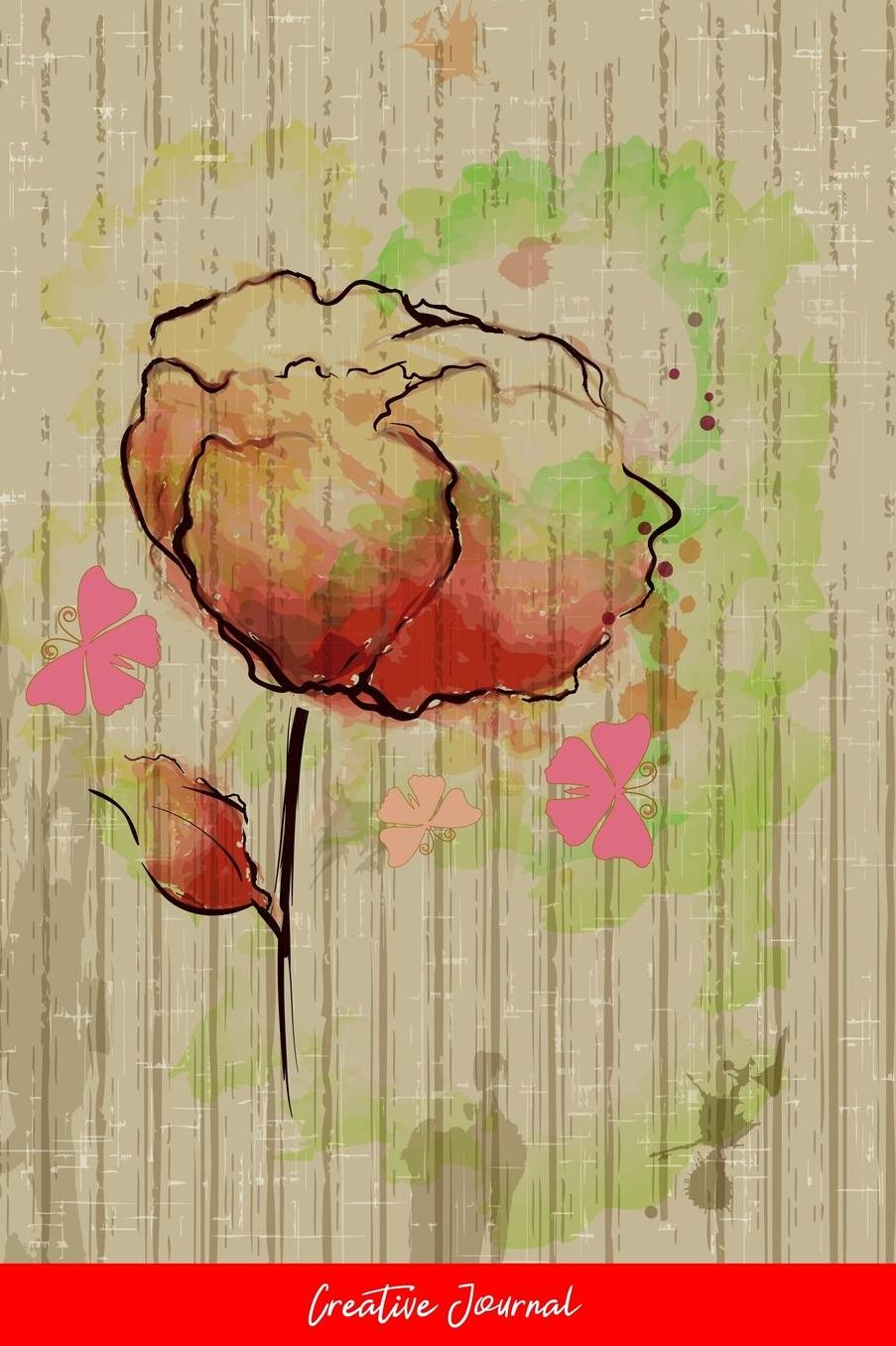 Creative Journal: Dot Grid Journal - Abstract Art Butterfly Colorful Creative Dirt Elegant Floral Flower Leaf Old Plant Splash Vintage Watercolor - Red Dotted Diary, Planner, Gratitude, Writing, Travel, Goal, Bullet Notebook - 6X9 120 Pages