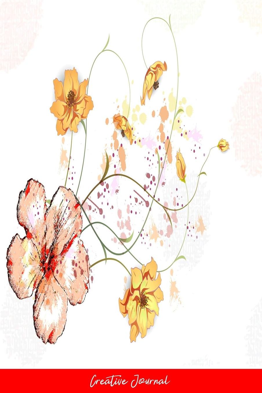 Creative Journal: Dot Grid Journal - Abstract Art Colorful Creative Dirt Elegant Floral Flower Leaf Old Plant Splash Vintage Watercolor - Red Dotted Diary, Planner, Gratitude, Writing, Travel, Goal, Bullet Notebook - 6X9 120 Pages