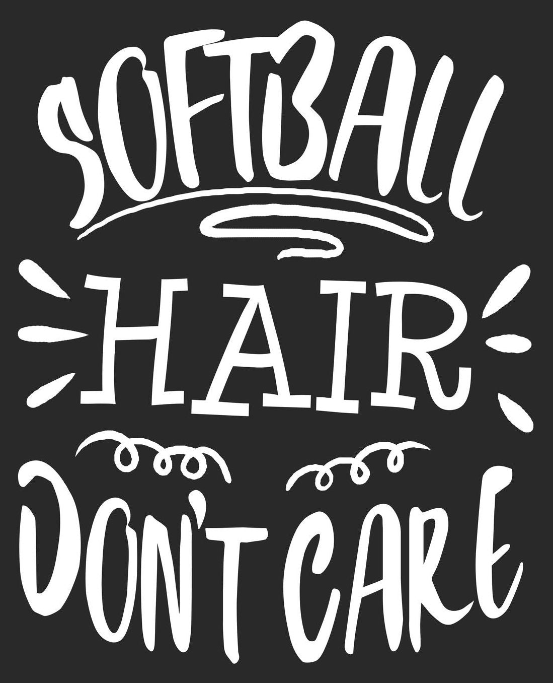Softball Hair Don't Care: Funny Player Coach Teen Daughter Women Composition Notebook 100 College Ruled Pages Journal Diary
