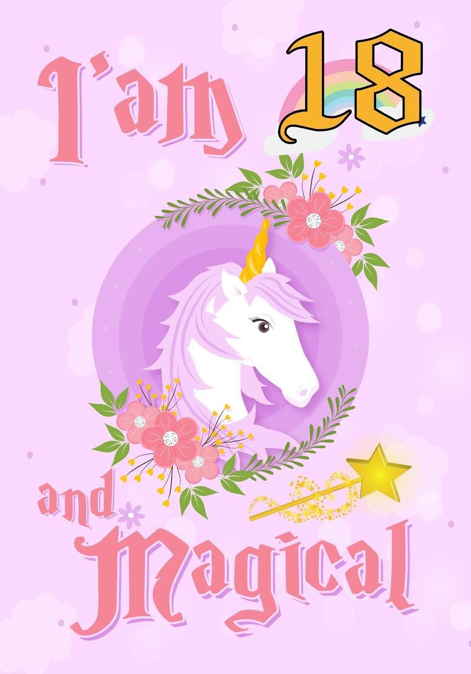 I'am 18 and Magical: A Unicorn birthday journal for 18 year old girl gift, Birthday Gift for Girls, Journal Notebook for Kids, Drawing and writing