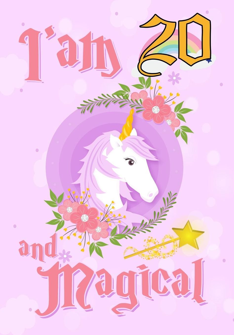 I'am 20 and Magical: A Unicorn birthday journal for 20 year old girl gift, Birthday Gift for Girls, Journal Notebook for Kids, Drawing and writing