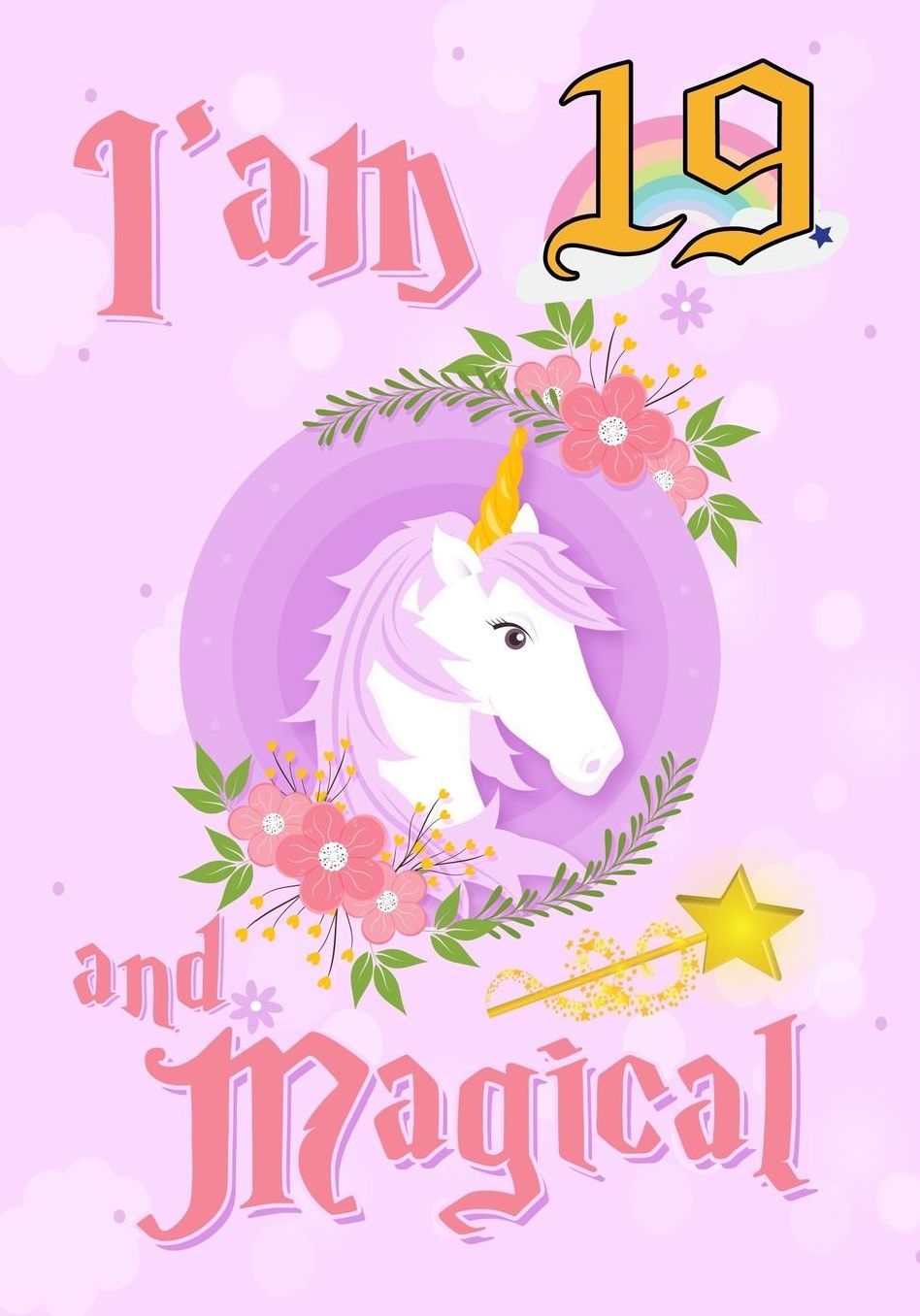 I'am 19 and Magical: A Unicorn birthday journal for 19 year old girl gift, Birthday Gift for Girls, Journal Notebook for Kids, Drawing and writing