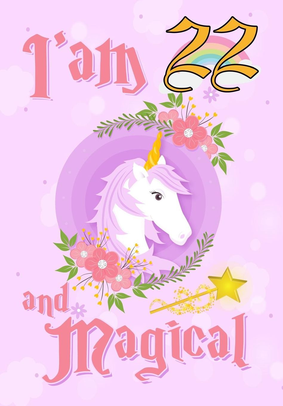 I'am 22 and Magical: A Unicorn birthday journal for 22 year old girl gift, Birthday Gift for Girls, Journal Notebook for Kids, Drawing and writing