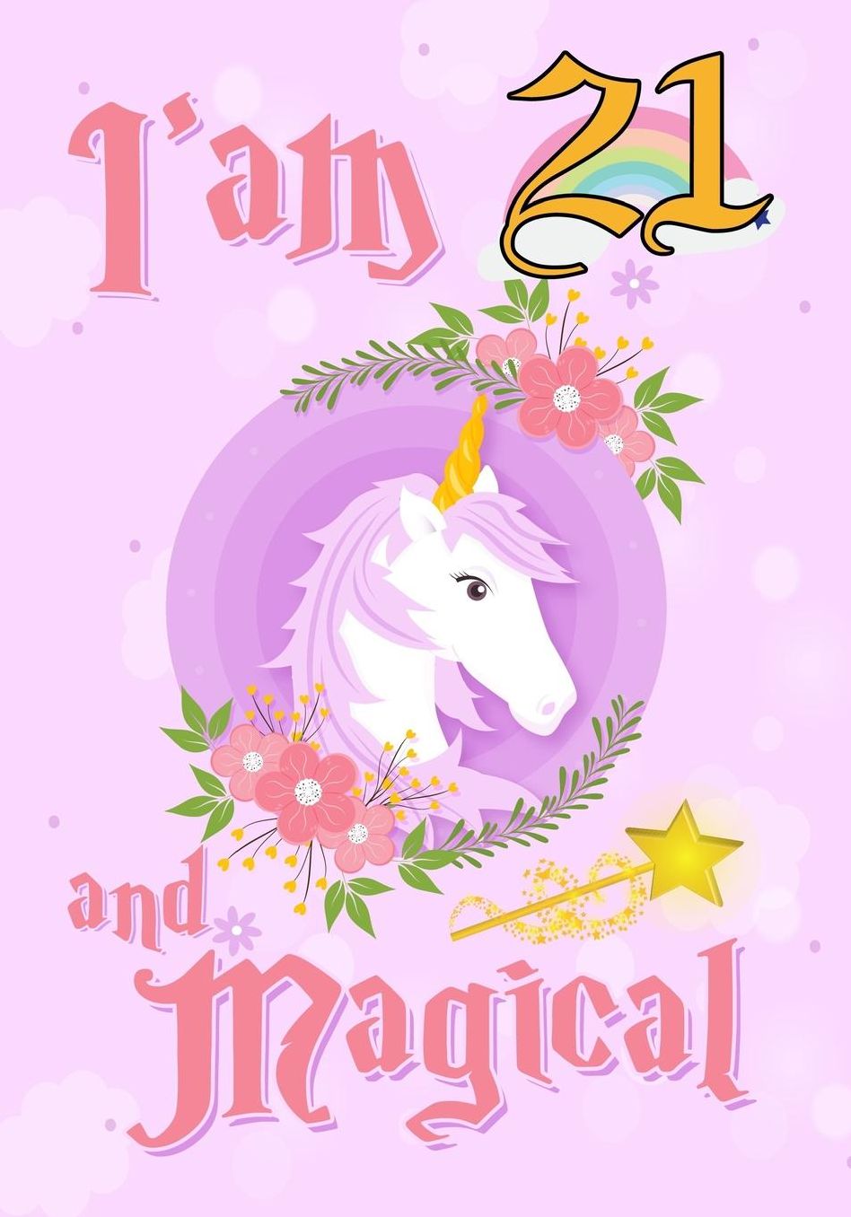 I'am 21 and Magical: A Unicorn birthday journal for 21 year old girl gift, Birthday Gift for Girls, Journal Notebook for Kids, Drawing and writing