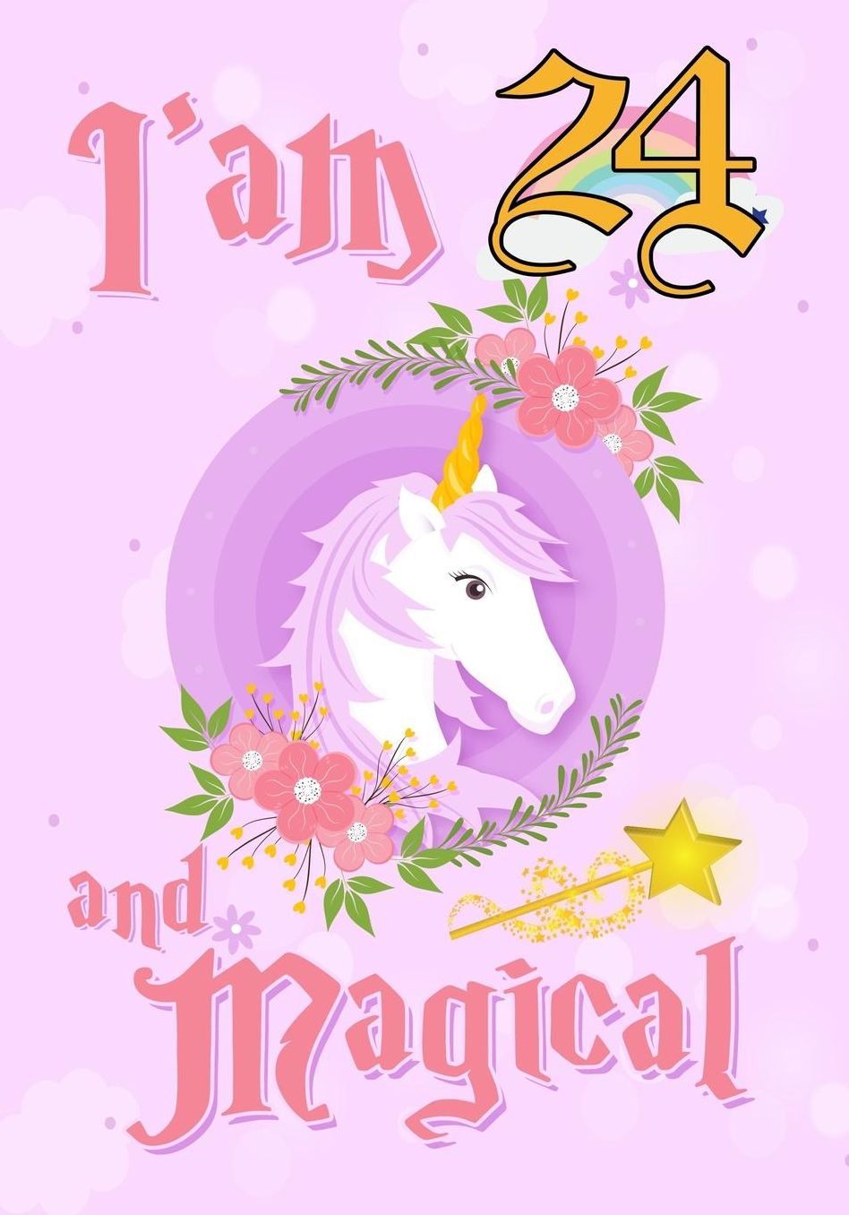 I'am 24 and Magical: A Unicorn birthday journal for 24 year old girl gift, Birthday Gift for Girls, Journal Notebook for Kids, Drawing and writing