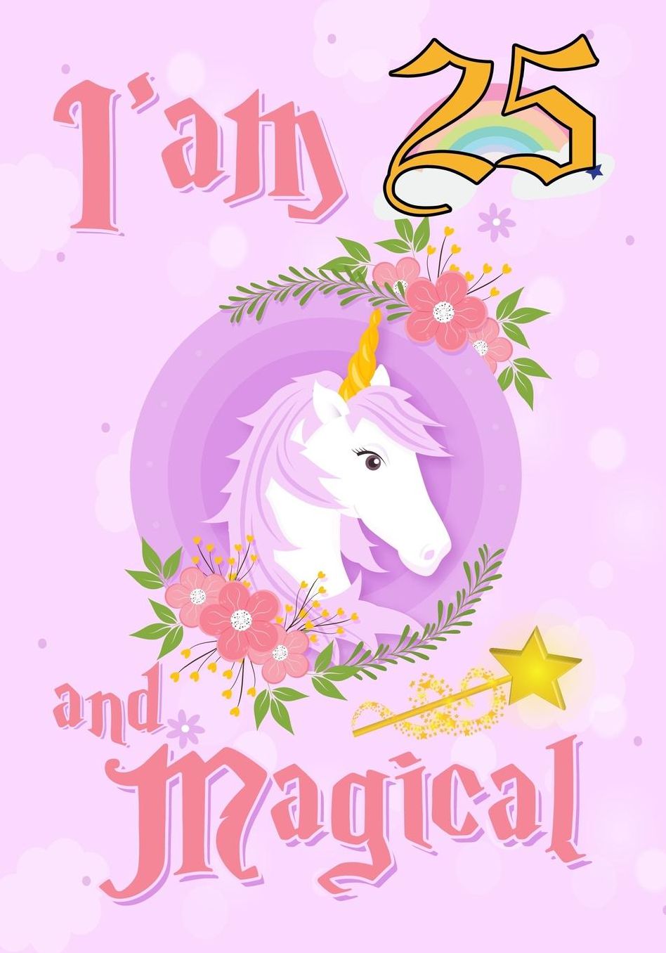 I'am 25 and Magical: A Unicorn birthday journal for 25 year old girl gift, Birthday Gift for Girls, Journal Notebook for Kids, Drawing and writing