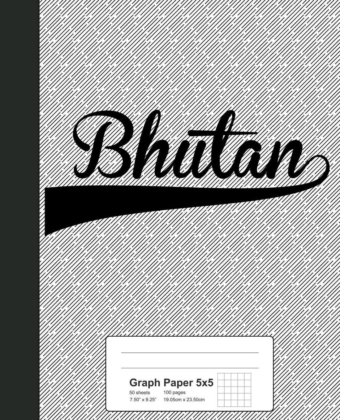Graph Paper 5x5: BHUTAN Notebook