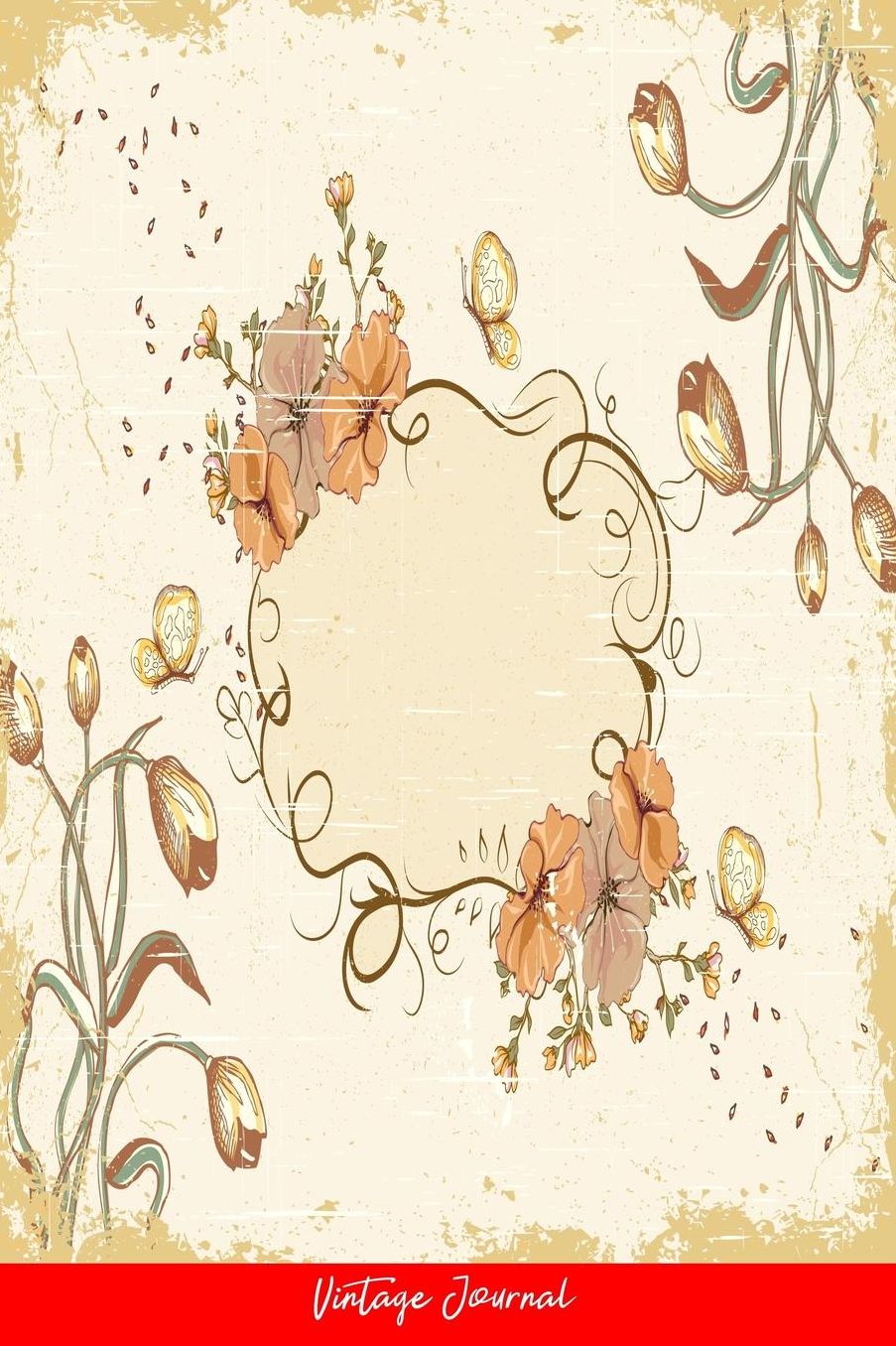 Vintage Journal: Dot Grid Journal - Abstract Art Butterfly Creative Dirt Elegant Floral Flower Leaf Old Plant Splash Vintage - Red Dotted Diary, Planner, Gratitude, Writing, Travel, Goal, Bullet Notebook - 6X9 120 Pages