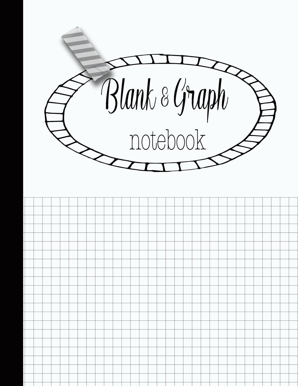 Blank & Graph notebook: The large quad and plain dual design composition notebook for mathematical notation, drawing sketches and notes, story paper or practicing handwriting - White graphical cover art design