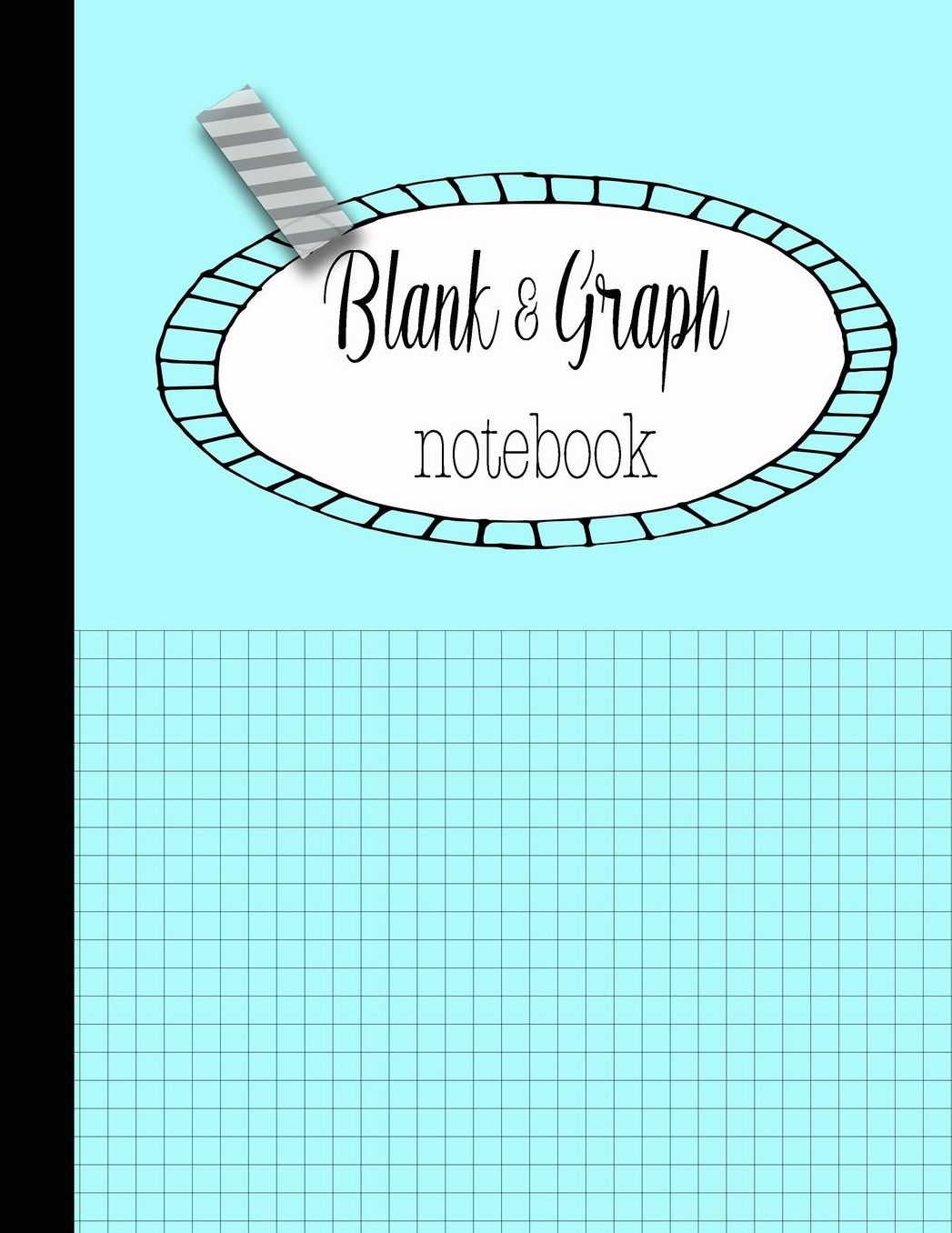 Blank & Graph notebook: The large quad and plain dual design composition notebook for mathematical notation, drawing sketches and notes, story paper or practicing handwriting - Turquoise graph paper cover art design