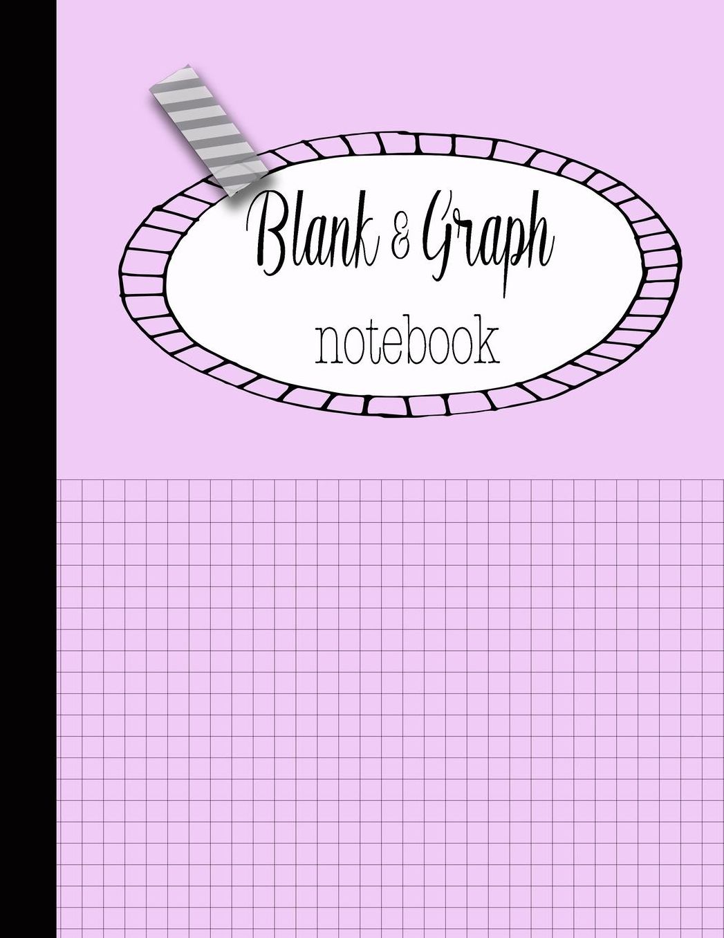 Blank & Graph notebook: The large quad and plain dual design composition notebook for mathematical notation, drawing sketches and notes, story paper or practicing handwriting - Pink graph cover art design