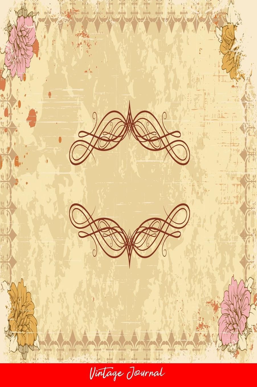 Vintage Journal: Dot Grid Journal - Abstract Art Creative Dirt Elegant Floral Flower Leaf Old Plant Splash Vintage - Red Dotted Diary, Planner, Gratitude, Writing, Travel, Goal, Bullet Notebook - 6X9 120 Pages