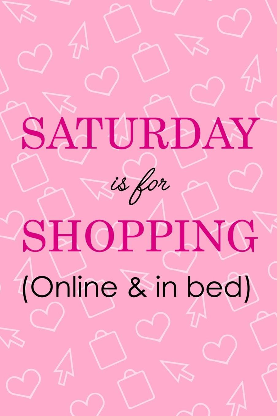 Saturday IS For Shopping (Online & In Bed): Blank Lined Notebook ( Shopping Online ) Pink