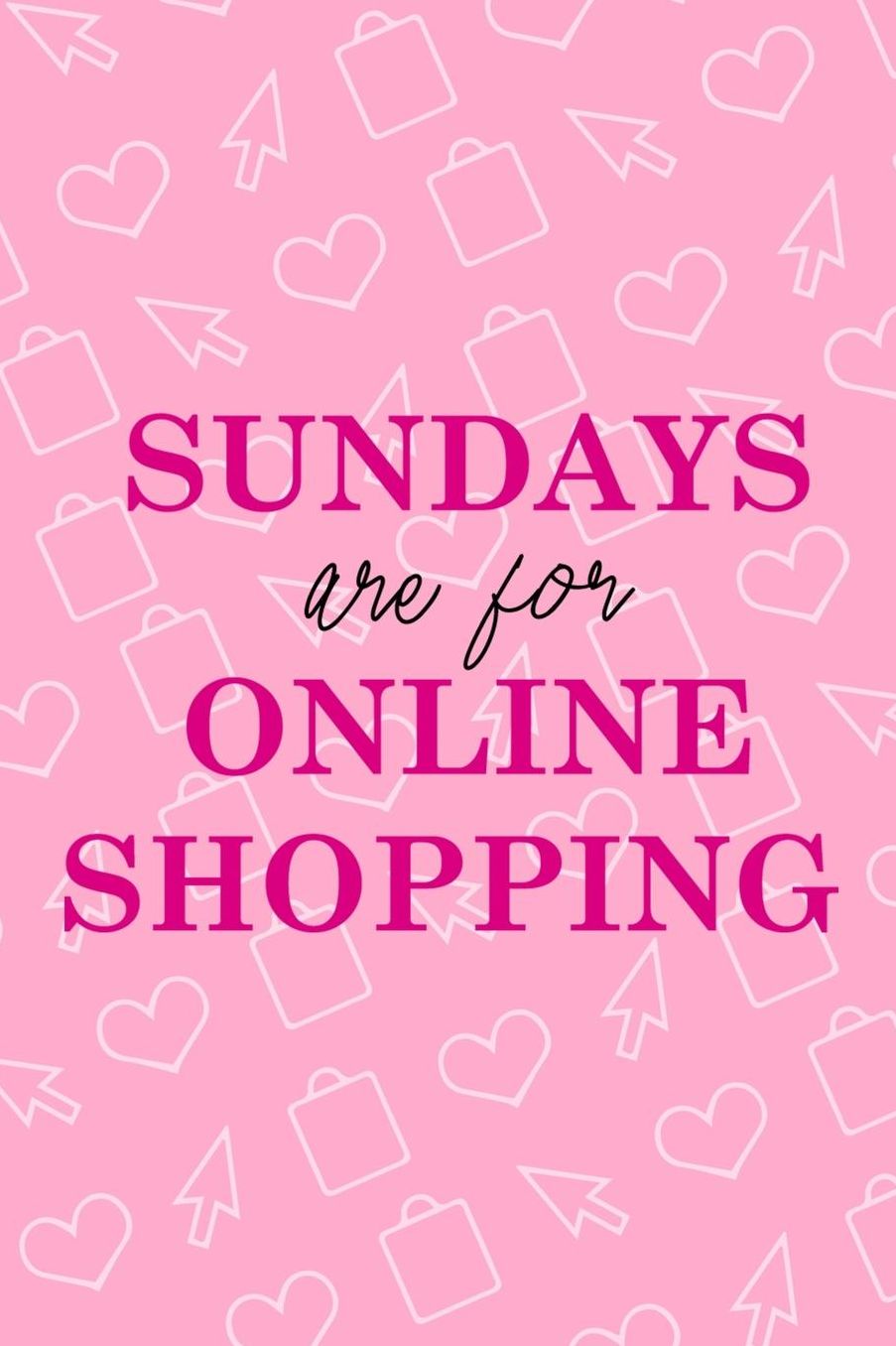Sundays Are For Online Shopping: Blank Lined Notebook ( Shopping Online ) Pink