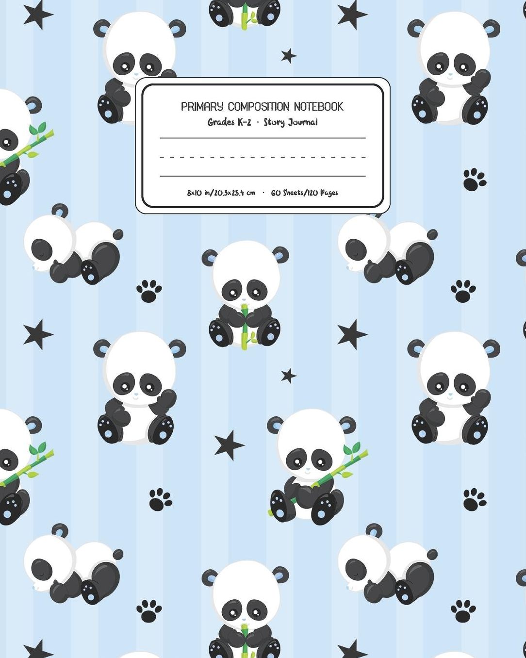 Primary Composition Notebook Grades K-2 Story Journal: Panda Bear Animal Pattern Primary Composition Book Personalized Lined Draw and Write Handwriting Paper Picture Space and Dashed Midline Notebook for Boys Exercise Book for Kids Back to School Pres