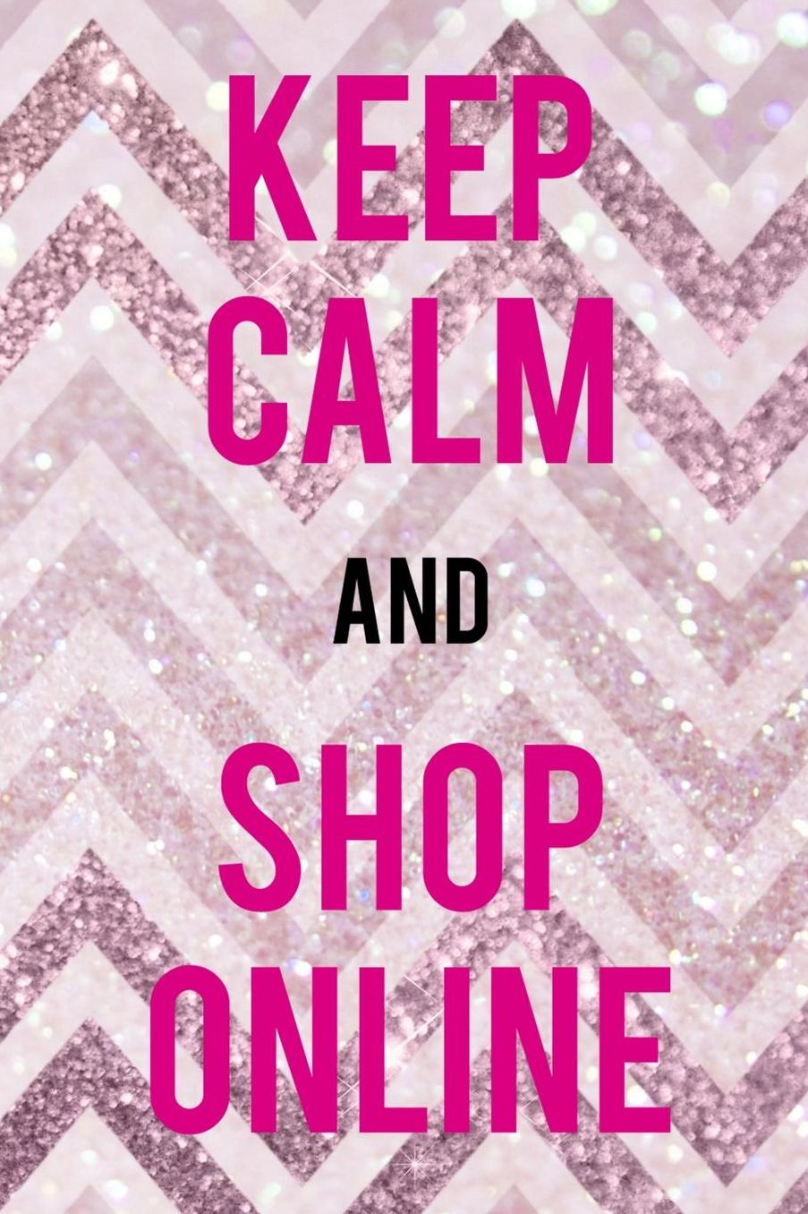 Keep Calm And Shop Online: Blank Lined Notebook ( Shopping Online ) Pink Stripes