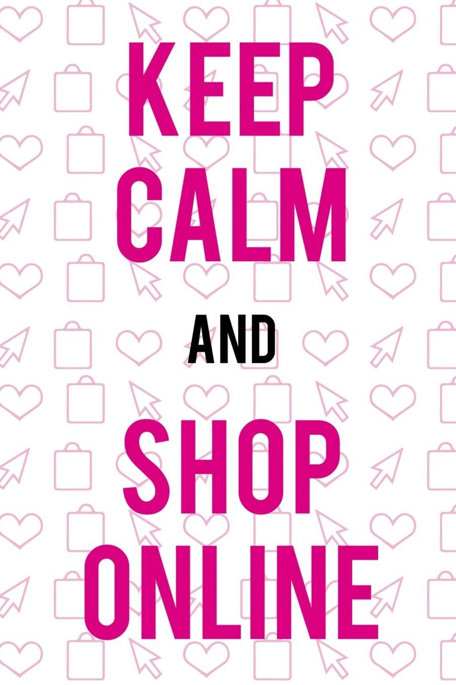 Keep Calm And Shop Online: Blank Lined Notebook ( Shopping Online ) White