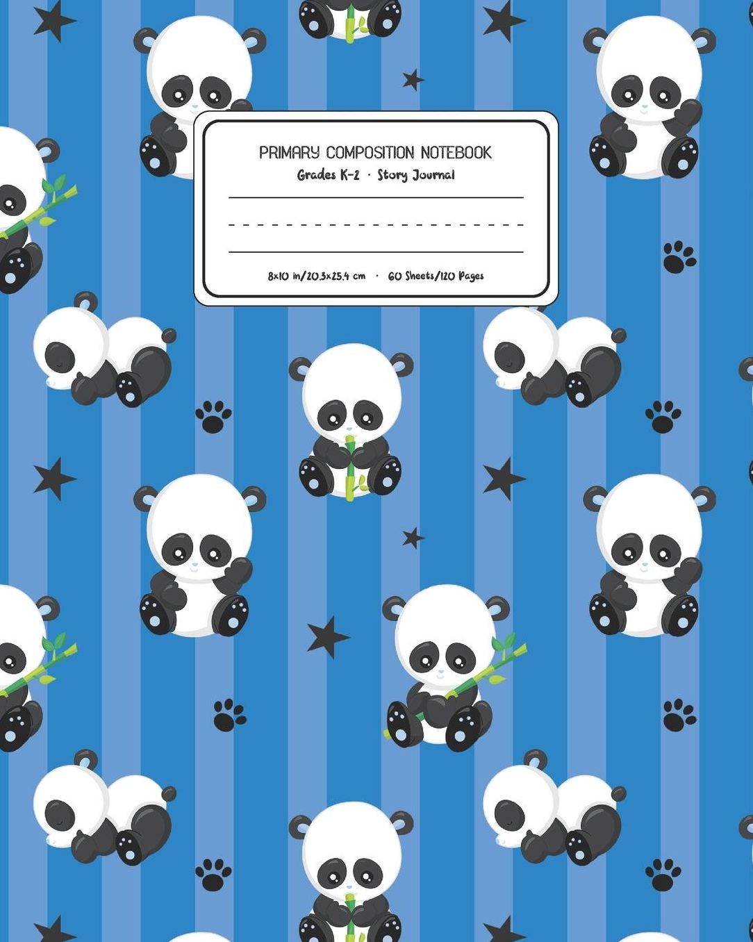 Primary Composition Notebook Grades K-2 Story Journal: Panda Bear Animal Pattern Primary Composition Book Personalized Lined Draw and Write Handwriting Paper Picture Space and Dashed Midline Notebook for Boys Exercise Book for Kids Back to School Pres