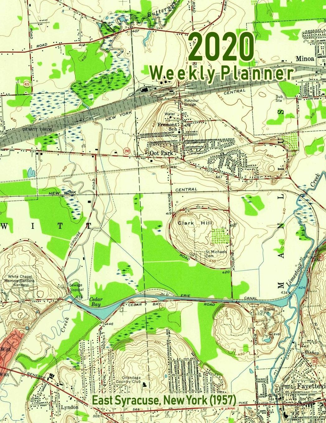 2020 Weekly Planner: East Syracuse, New York (1957): Vintage Topo Map Cover