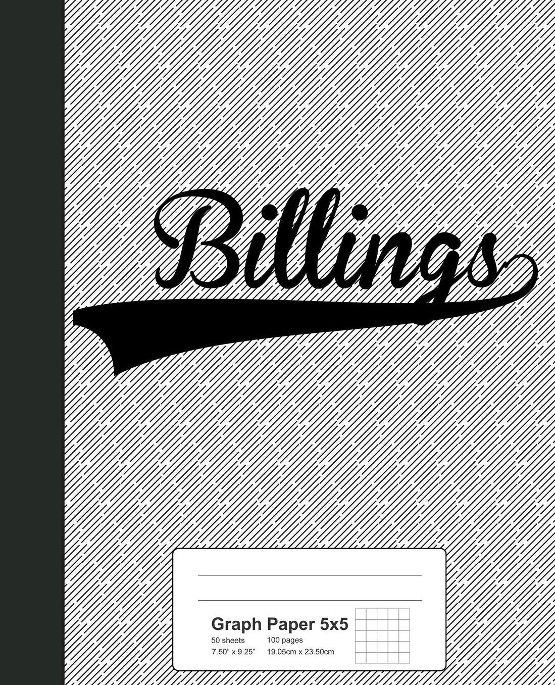 Graph Paper 5x5: BILLINGS Notebook