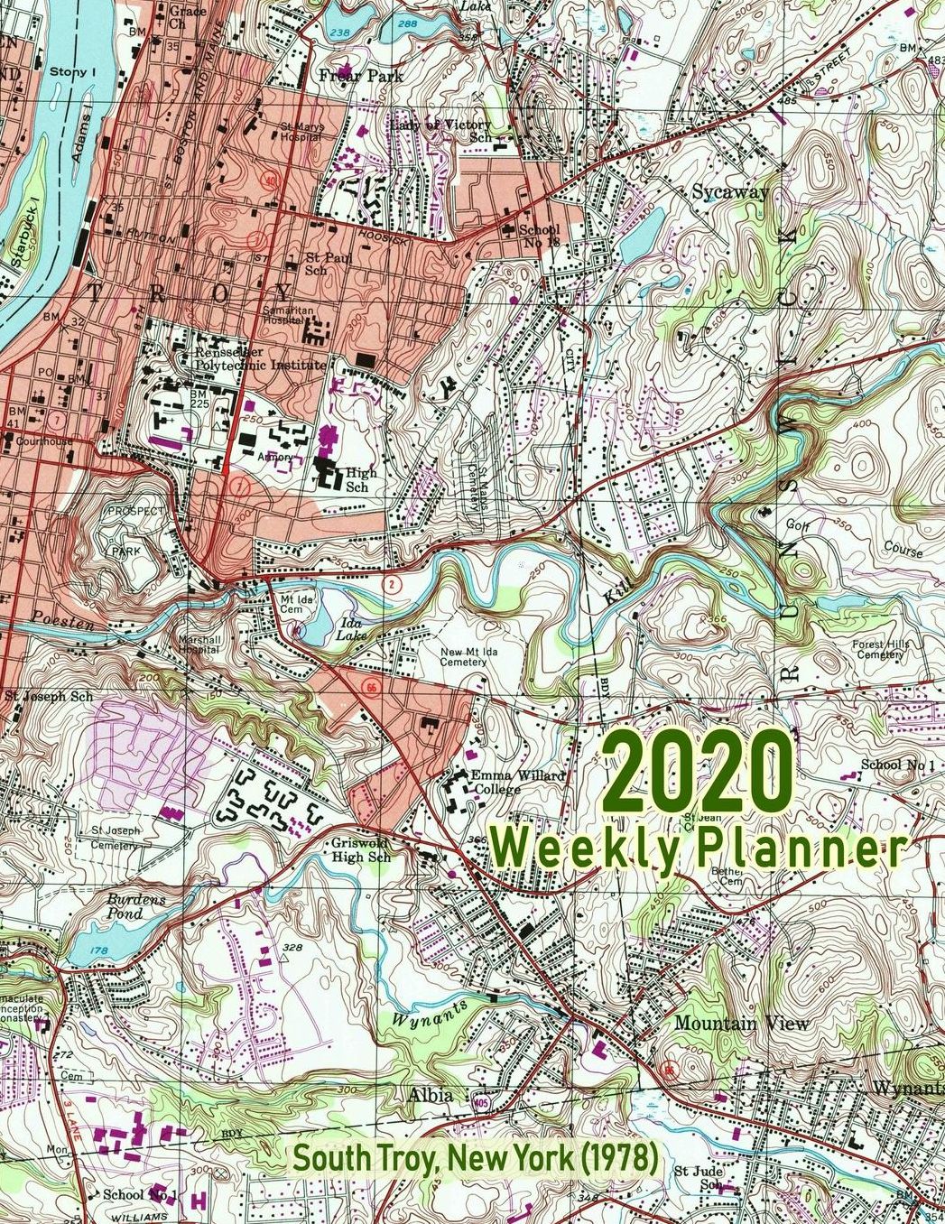 2020 Weekly Planner: South Troy, New York (1978): Vintage Topo Map Cover