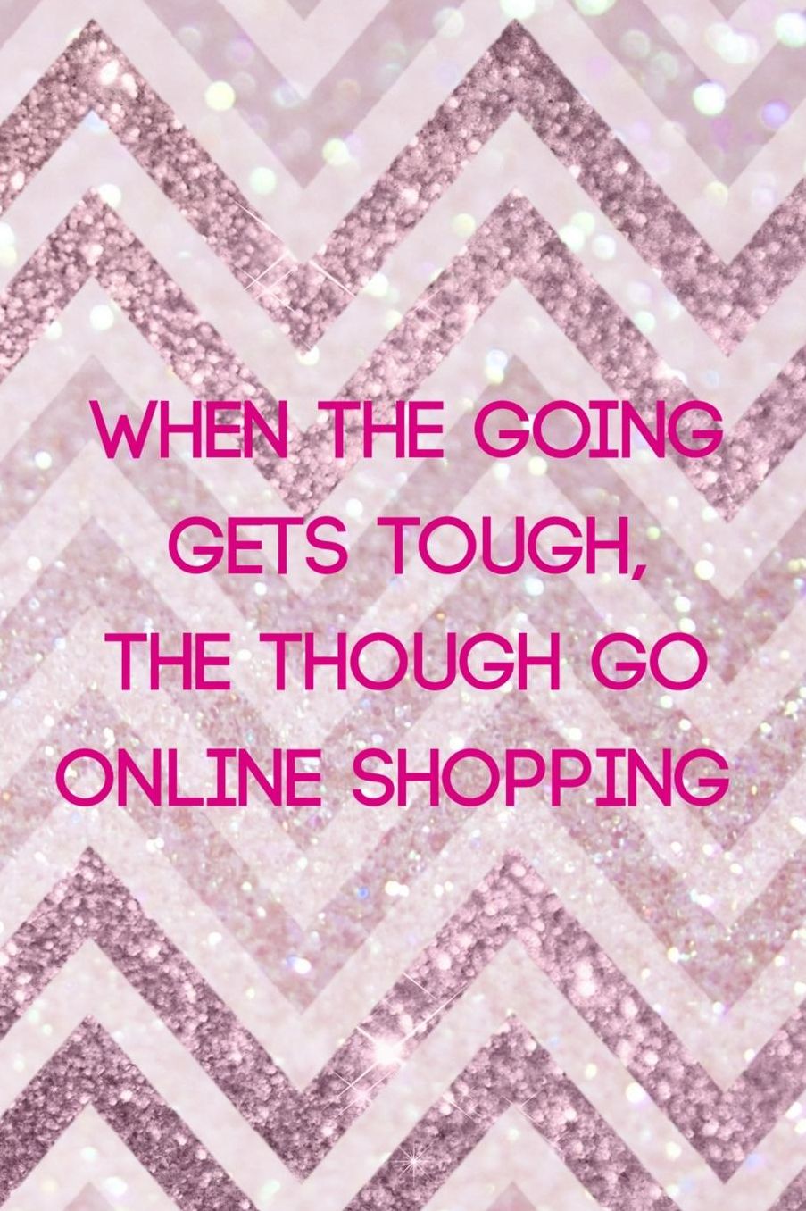 When The Going Gets Tough, The Though Go Online Shopping: Blank Lined Notebook ( Shopping Online ) Pink Stripes