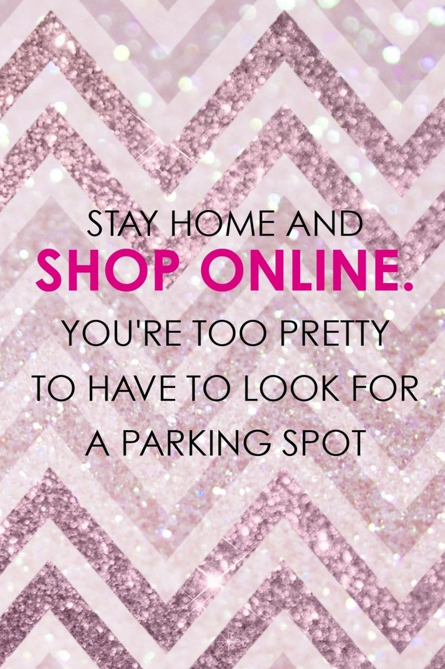 Stay Home And Shop Online. You're Too Pretty To Have To Look For A Parking Spot: Blank Lined Notebook ( Shopping Online ) Pink Stripes