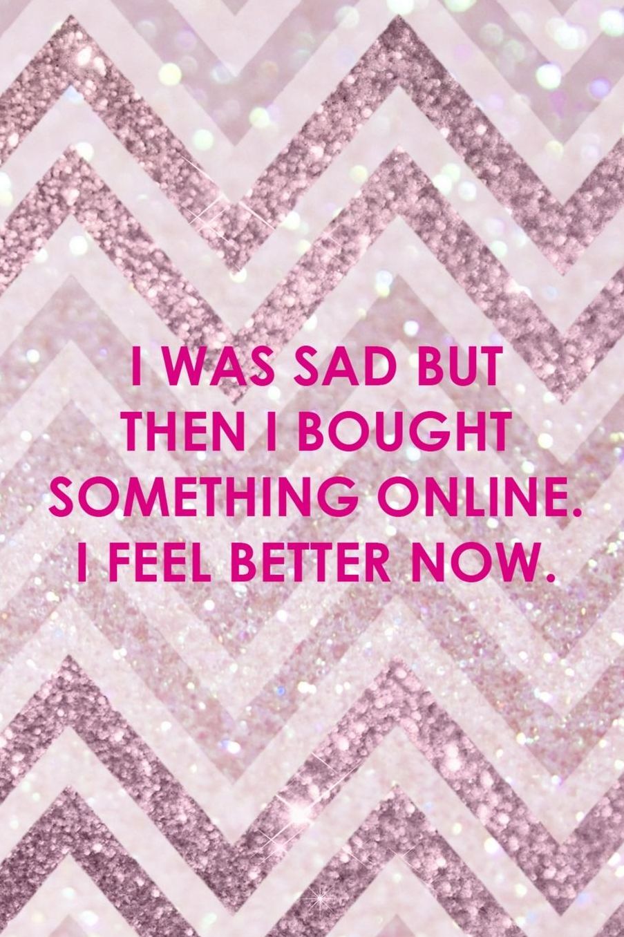 I Was Sad But Then I Bought Something Online. I Feel Better Now.: Blank Lined Notebook ( Shopping Online ) Pink Stripes