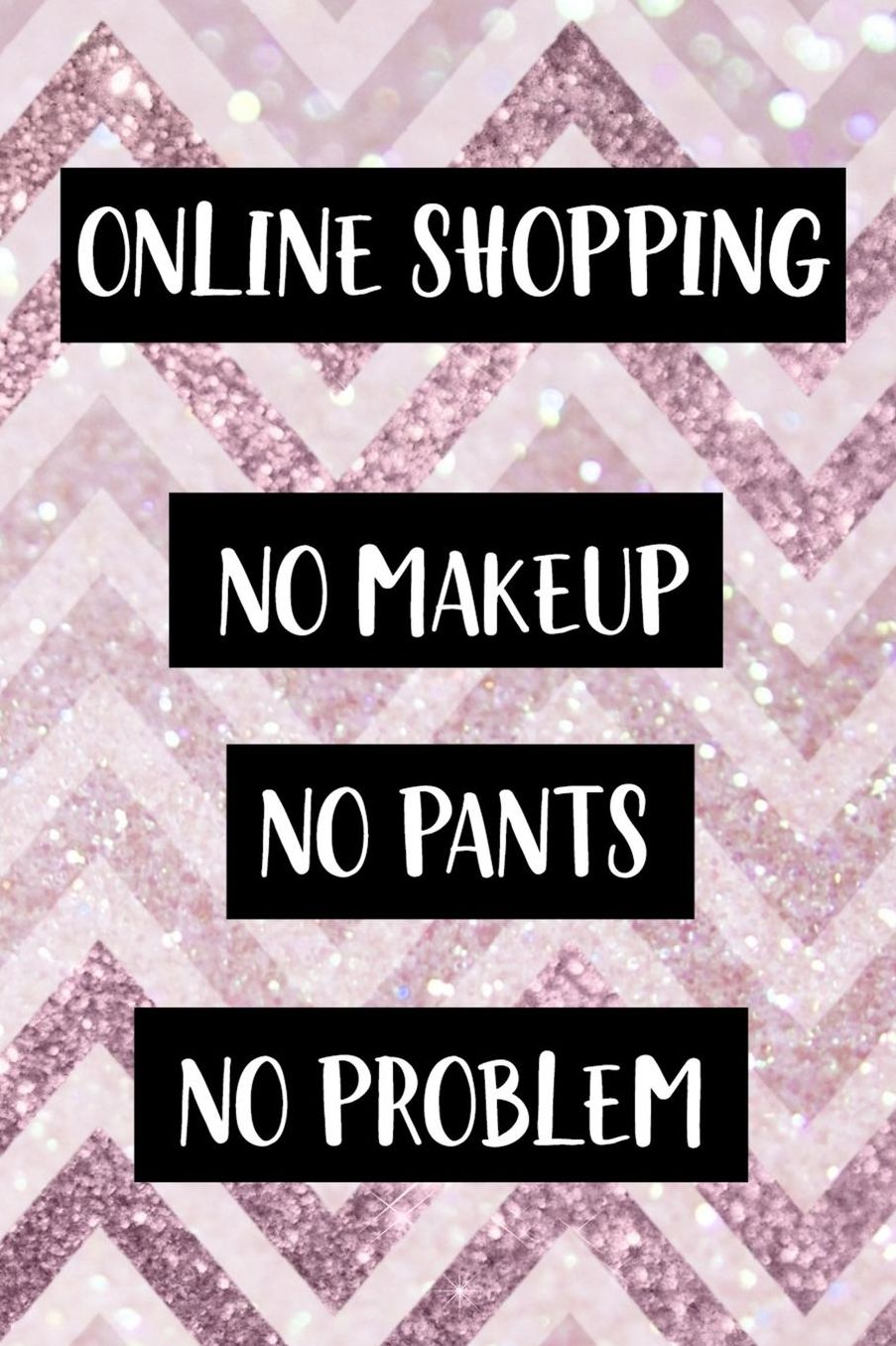 Online Shopping No Makeup No Pants No Problem: Blank Lined Notebook ( Shopping Online ) Pink Stripes