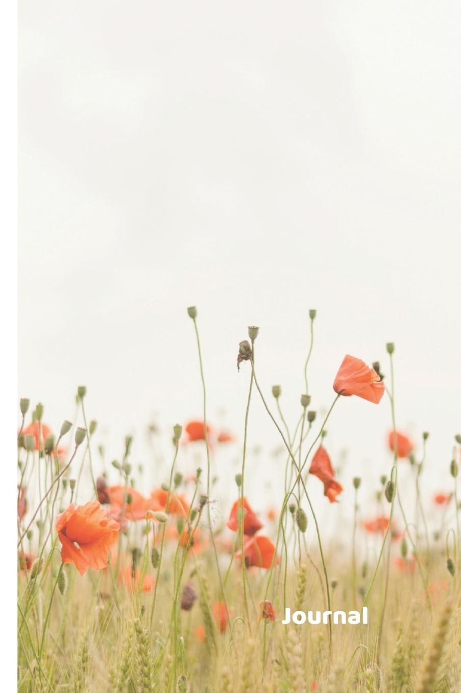 Journal: Field of Orange Wildflowers, 118 blank lined pages